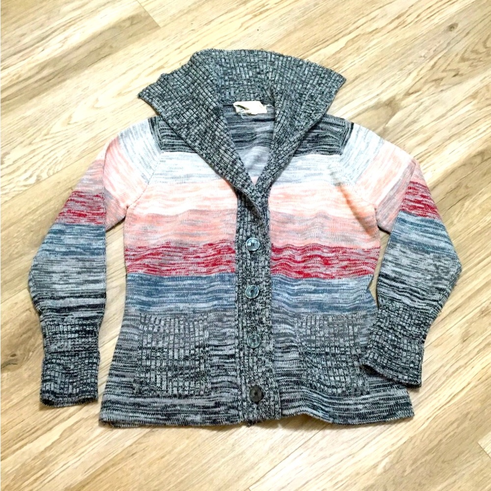 🌹De Mura Vintage Cardigan Color Stripe L/XL